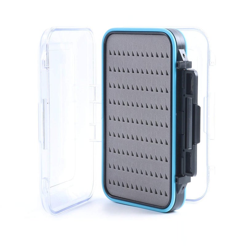 Aventik Fly Box for Fly Fishing Double Sided Waterproof Lightweight Fly Jig Box Clear Lid Hook and Flies Storage Easy Grip Designï¼ˆFoam insert-S) - Image 1